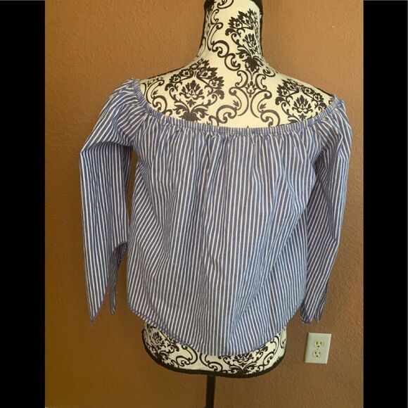 Miley + Molly blue striped shirt size S - Picture 3 of 6